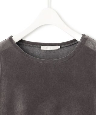 ICB L 【洗える】フロッキーベロア プルオーバー チャコール系