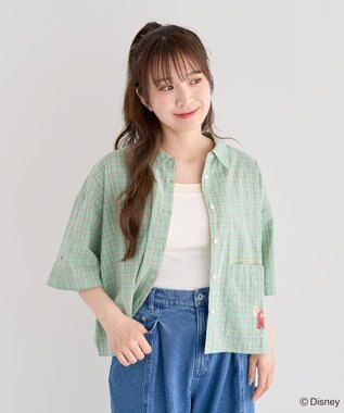 Green Parks シュガーラッシュ　／　チェックショート丈シャツ Green