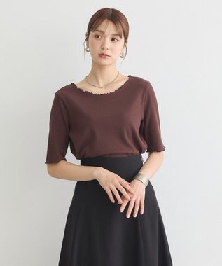 earth music&ecology リブメロープルオーバー Brown