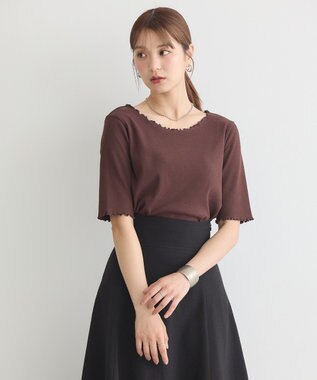 earth music&ecology リブメロープルオーバー Brown