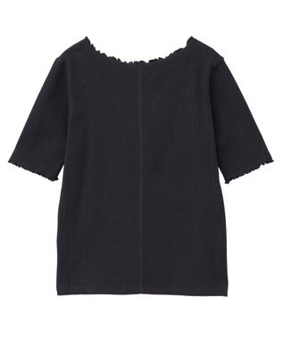 earth music&ecology リブメロープルオーバー Black