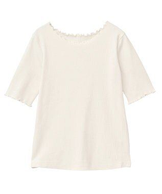 earth music&ecology リブメロープルオーバー Ivory