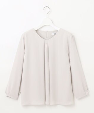 J.PRESS LADIES ストレッチジョーゼット Vネック カットソー ライトグレー系