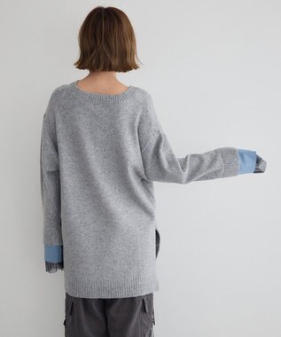 YECCA VECCA 袖レイヤードソフトニット Charcoal Gray