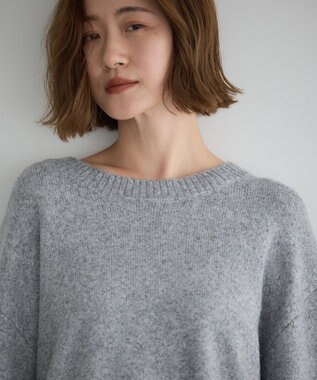 YECCA VECCA 袖レイヤードソフトニット Charcoal Gray