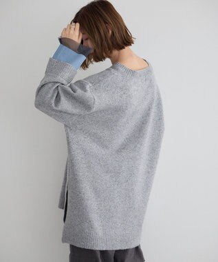 YECCA VECCA 袖レイヤードソフトニット Charcoal Gray