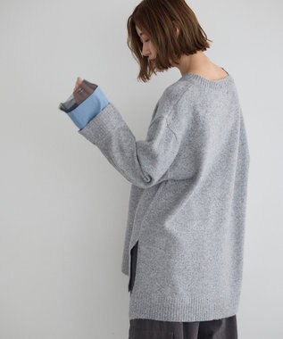 YECCA VECCA 袖レイヤードソフトニット Charcoal Gray