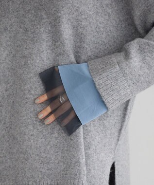 YECCA VECCA 袖レイヤードソフトニット Charcoal Gray