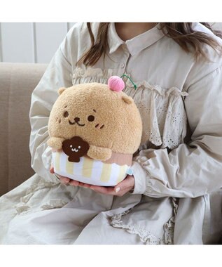 Mother garden しろたん らっこいぬ カップケーキ マスコット 20cm お座りぬいぐるみ 茶系