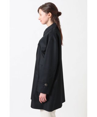 DAKS コットンシャンブレー ギャバジン オフショルダーコート ネイビー