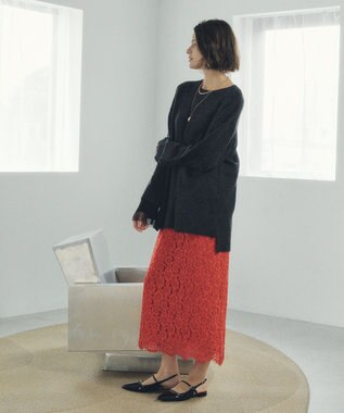 YECCA VECCA 袖レイヤードソフトニット Charcoal Gray