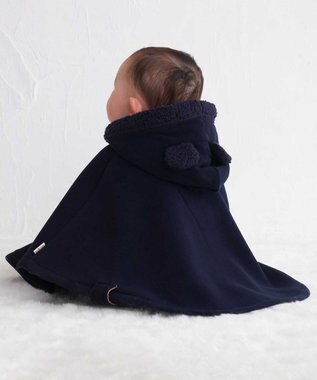 MIKI HOUSE HOT BISCUITS お耳付きボアフリース ダッフルマントギフトセット【BOX付き】 紺