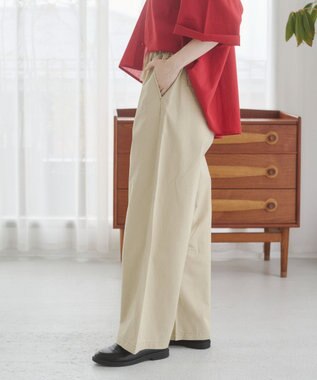 WEGO 【ANGIE VINTAGE】ツイルイージーパンツ ライトベージュ