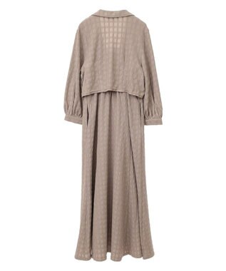 earth music&ecology ＳＥＴ２点ジャカードシャツ＋キャミドレ Mocha