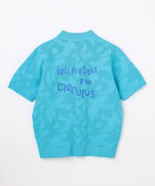 PW CIRCULUS 【MEN】ＤＯＶＥモチーフ ニットモックネック ゴルフ スカイブルー系