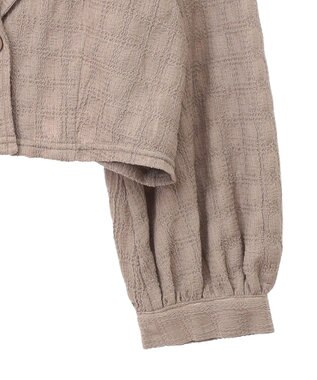 earth music&ecology ＳＥＴ２点ジャカードシャツ＋キャミドレ Mocha