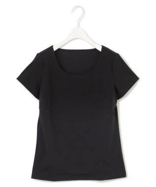 ICB 【洗える】 スーペリアジャージー Uネック半袖プルオーバー ブラック系