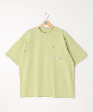 SHARE PARK MENS 【UVカット・吸水速乾・ストレッチ・軽量 】バックプリントポケットTシャツ（L・XLサイズ） 黄緑系