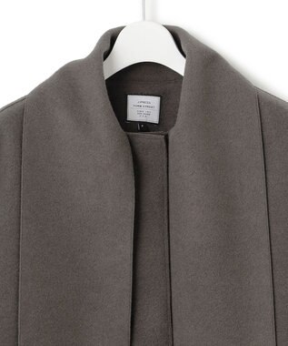 J.PRESS YORK STREET 【WOMEN】NEEDLE JERSEY マフラー付コート グレー系