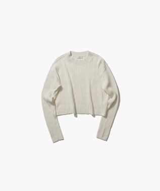 ATON CASHMERE SILK SPUN | リブプルオーバー WARM WHITE