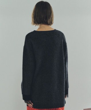 YECCA VECCA 袖レイヤードソフトニット Charcoal Gray