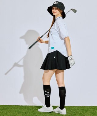 PW CIRCULUS 【虫よけ加工】【WOMEN】ハイソックス  ゴルフ ブラック系