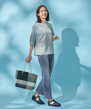 ANY 【洗濯機可/ストレッチ】デニムフレアパンツ ライトインディゴ