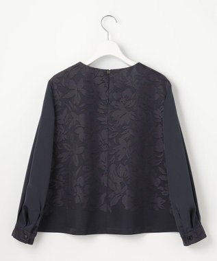 自由区 S 【カタログ掲載・セットアップ対応・洗える】フラワーオパールプルオーバー ブラウス ネイビー