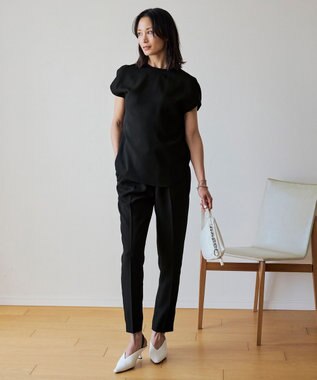 ICB 【接触冷感・UVケア・速乾・洗える】FluidBackSatin ドロストパンツ ブラック系