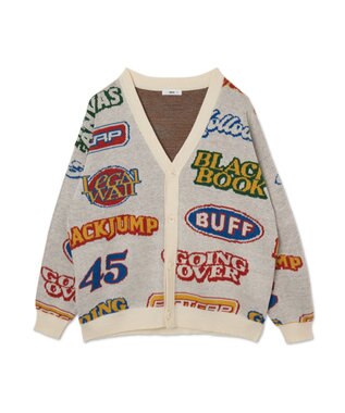 WEGO リラックスフィットパターンカーディガン ホワイト