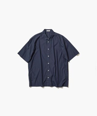 ATON COTTON LAWN | オーバーサイズショートスリーブシャツ - UNISEX NAVY