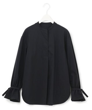 ICB 【洗える】エコナイロンストレッチ プルオーバーブラウス ネイビー系