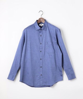 JOSEPH ABBOUD 【キングサイズ・ストレッチで快適な着心地・イージーケア】ジャージー シャツ ダルブルー系