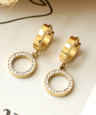Tiaclasse 【金属アレルギー対応】 ハングサークルピアス ゴールド