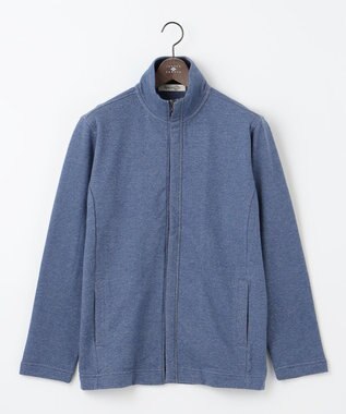 JOSEPH ABBOUD MOUNTAIN 【オーガニックコットン使用/ 柔らかな肌触り】 ハイネックジップ ブルゾン ブルー系