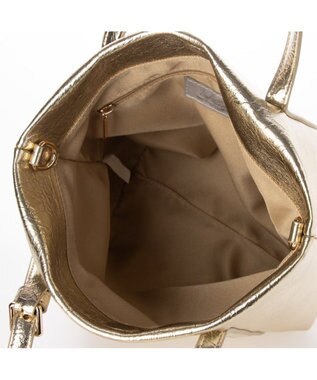 UNBILLION カシュカシュ cachecache / クラッシュメタリック2wayミニトート ゴールド