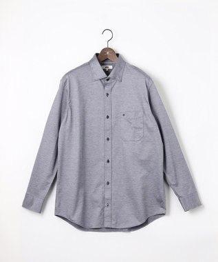 JOSEPH ABBOUD 【キングサイズ・ストレッチで快適な着心地・イージーケア】ジャージー シャツ ネイビー系