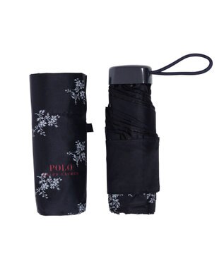 MOONBAT 【WEB限定/UV遮蔽率100％/晴雨兼用】POLO RALPH LAUREN （ポロ ラルフローレン）晴雨兼用日傘 折りたたみ傘 コンパクト 花柄 ネイビーブルー
