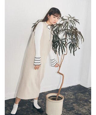 earth music&ecology Ｖネックジャンパースカート Beige