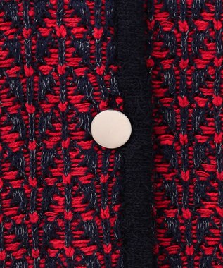 GRACE CONTINENTAL バイカラージャガードニットワンピース レッド