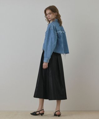 GRACE CONTINENTAL フリンジデニムジャケット ブルー