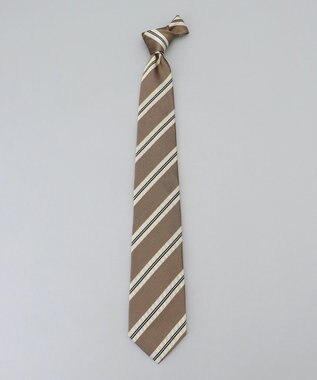 GOTAIRIKU  GOTAIRIKU別注【日本製】シルク ネクタイ_レジメンタル柄 ブラウン×ベージュ