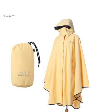 MOONBAT POLO RALPH LAURENRL パイピングレインポンチョ 無地 75デニール 収納袋付き イエロー
