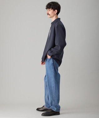 UNFILO MENS 【接触冷感/セットアップ対応】ダブルクロス シャツ ブルーグレー