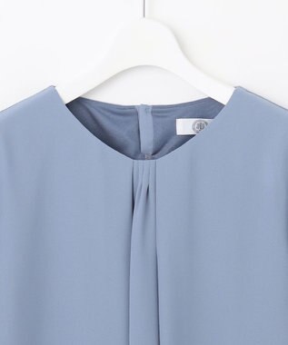 J.PRESS LADIES ストレッチジョーゼット Vネック カットソー スカイブルー系