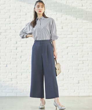 ANY SIS L 【UVケア】イージーケアドルマン シャツ ブルーストライプ