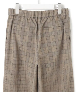 23区 L 【洗える】ドライ2WAYストレッチ チェック ワイド パンツ ブラウンチェック