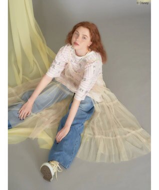 AMERICAN HOLIC 発砲プリントボーダーＴシャツ／Ｄｉｓｎｅｙ Border Pink