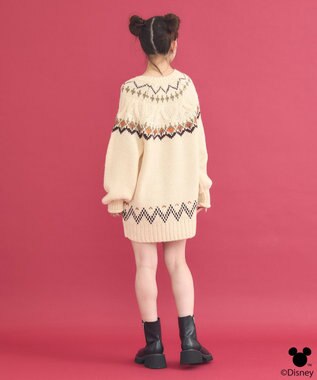 earth music&ecology Disney/ミッキー刺繍ノルディックニットチュニック アイボリー