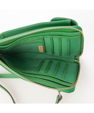 UNBILLION ペルケ perche / 牛革シュリンクタイプモバイルウォレットショルダー　旧8660 ライトグリーン